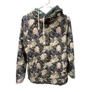 Ampersand Avenue Double Hoodie Sweatshirt Pullover Womens Size Small Floral
